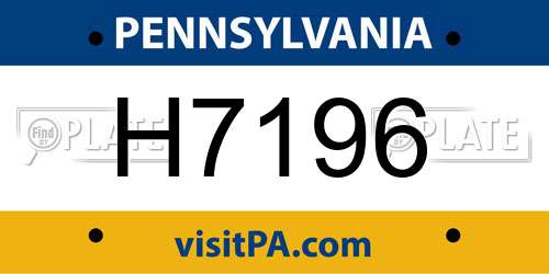 H7196 Pennsylvania License Plate