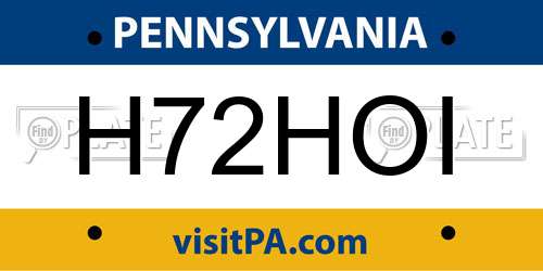 H72HOI Pennsylvania License Plate