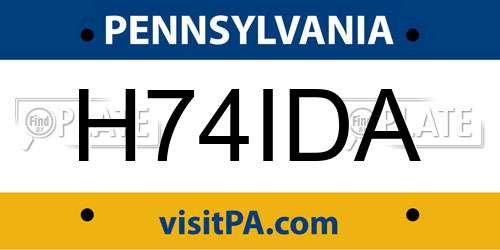 H74IDA Pennsylvania License Plate