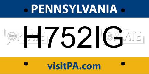 H752IG Pennsylvania License Plate