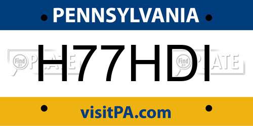 H77HDI Pennsylvania License Plate