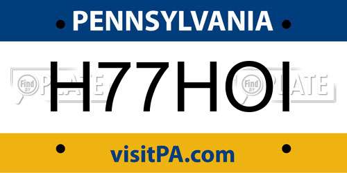 H77HOI Pennsylvania License Plate