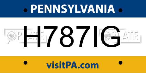 H787IG Pennsylvania License Plate
