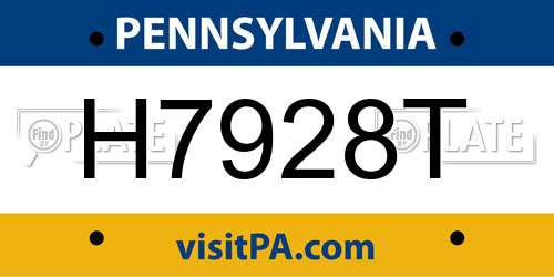 H7928T Pennsylvania License Plate