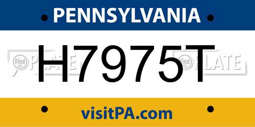 H7975T Pennsylvania License Plate