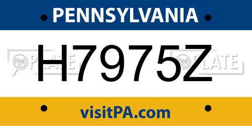 H7975Z Pennsylvania License Plate