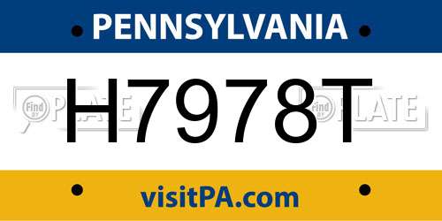 H7978T Pennsylvania License Plate