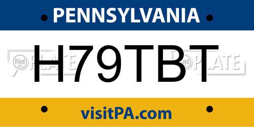 H79TBT Pennsylvania License Plate