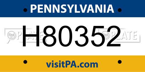 H80352 Pennsylvania License Plate