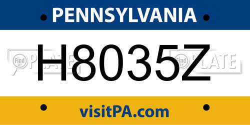 H8035Z Pennsylvania License Plate
