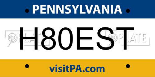 H80EST Pennsylvania License Plate