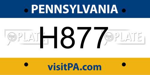 H877 Pennsylvania License Plate