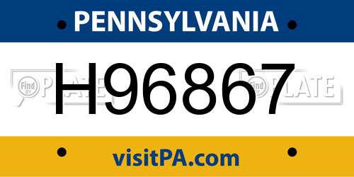 H96867 Pennsylvania License Plate