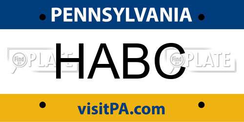 HABC Pennsylvania License Plate