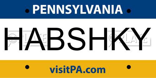HABSHKY Pennsylvania License Plate