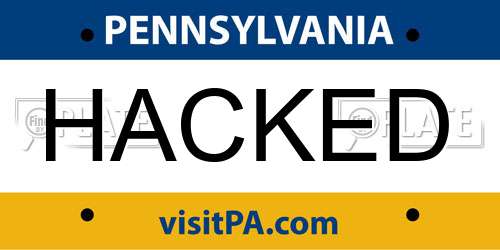 HACKED Pennsylvania License Plate