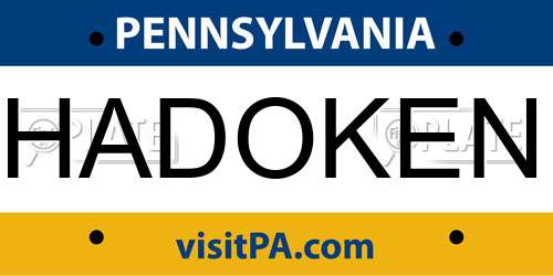 HADOKEN Pennsylvania License Plate