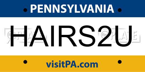 HAIRS2U Pennsylvania License Plate