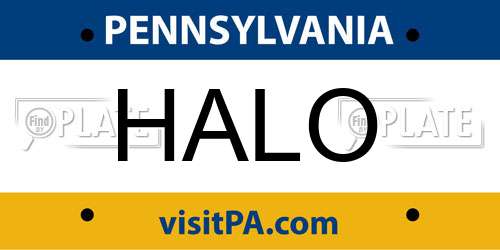 HALO Pennsylvania License Plate