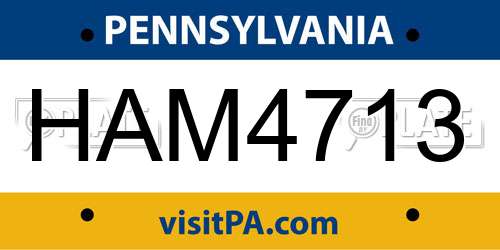 HAM4713 Pennsylvania License Plate