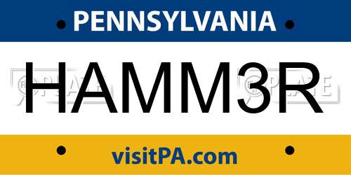 HAMM3R Pennsylvania License Plate