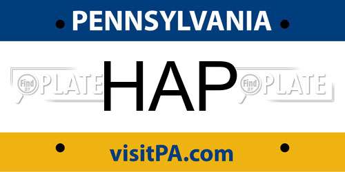 HAP Pennsylvania License Plate