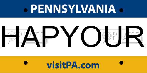 HAPYOUR Pennsylvania License Plate