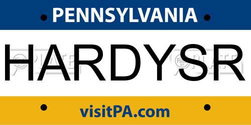 HARDYSR Pennsylvania License Plate