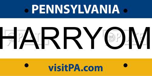 HARRYOM Pennsylvania License Plate