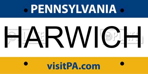 HARWICH Pennsylvania License Plate
