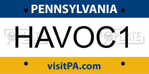 HAVOC1 Pennsylvania License Plate