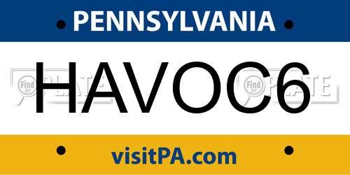 HAVOC6 Pennsylvania License Plate