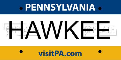 HAWKEE Pennsylvania License Plate