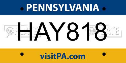 HAY818 Pennsylvania License Plate