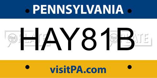 HAY81B Pennsylvania License Plate