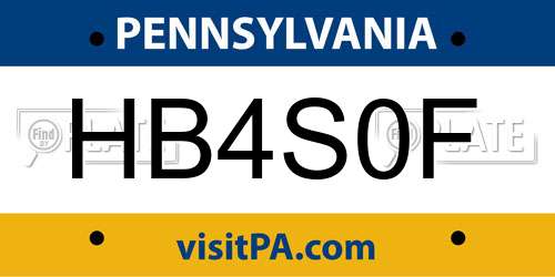 HB4S0F Pennsylvania License Plate
