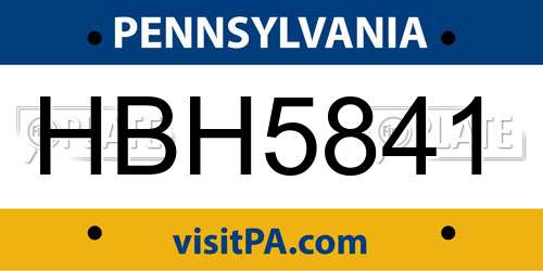 HBH5841 Pennsylvania License Plate