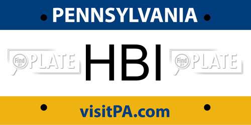 HBI Pennsylvania License Plate