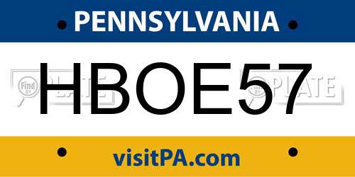 HBOE57 Pennsylvania License Plate