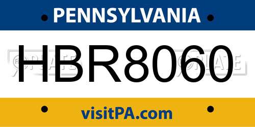 HBR8060 Pennsylvania License Plate