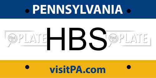 HBS Pennsylvania License Plate