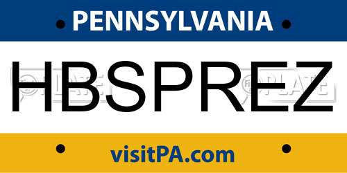 HBSPREZ Pennsylvania License Plate