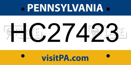 HC27423 Pennsylvania License Plate