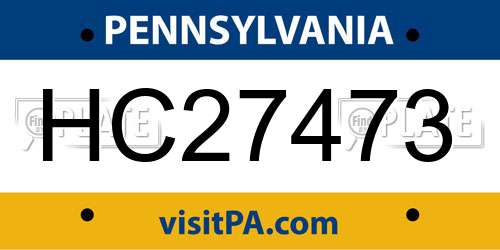HC27473 Pennsylvania License Plate