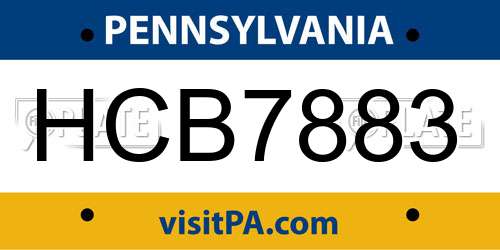 HCB7883 Pennsylvania License Plate