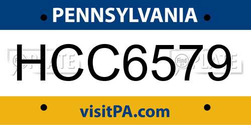HCC6579 Pennsylvania License Plate