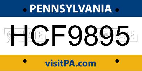HCF9895 Pennsylvania License Plate
