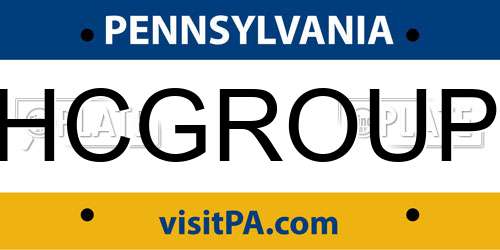 HCGROUP Pennsylvania License Plate