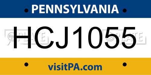 HCJ1055 Pennsylvania License Plate
