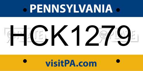 HCK1279 Pennsylvania License Plate